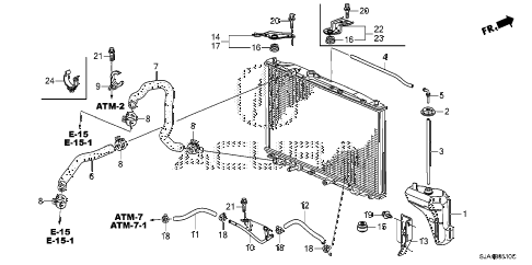2005 RL 4 DOOR 5AT RADIATOR HOSE - RESERVE TANK diagram 2005 RL 4 DOOR 5AT RADIATOR HOSE - RESERVE TANK diagram