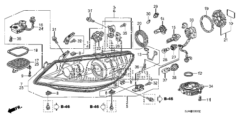 2006 RL 4 DOOR 5AT HEADLIGHT (1) diagram 2006 RL 4 DOOR 5AT HEADLIGHT (1) diagram