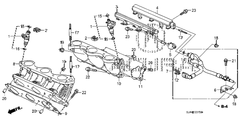2005 RL 4 DOOR 5AT FUEL INJECTOR (1) diagram 2005 RL 4 DOOR 5AT FUEL INJECTOR (1) diagram