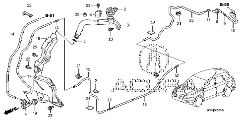 2010 RDX(TECH) 5 DOOR 5AT WINDSHIELD WASHER (1) diagram 2010 RDX(TECH) 5 DOOR 5AT WINDSHIELD WASHER (1) diagram