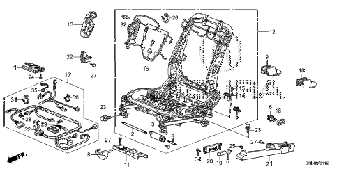 2011 RDX TECH 5 DOOR 5AT FRONT SEAT COMPONENTS (L.) (2) diagram 2011 RDX TECH 5 DOOR 5AT FRONT SEAT COMPONENTS (L.) (2) diagram
