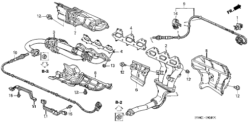 2005 NSX-T 2 DOOR 6MT EXHAUST MANIFOLD (MT) diagram 2005 NSX-T 2 DOOR 6MT EXHAUST MANIFOLD (MT) diagram