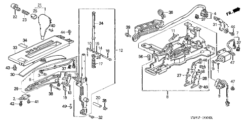 2003 NSX-T 2 DOOR 4AT SELECT LEVER diagram 2003 NSX-T 2 DOOR 4AT SELECT LEVER diagram