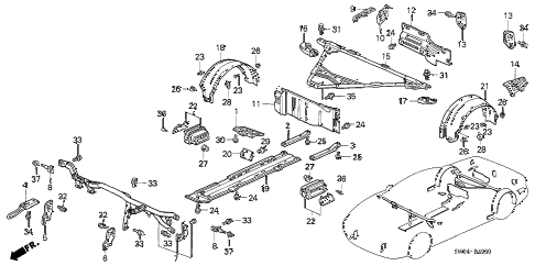 2004 NSX-T 2 DOOR 4AT BODY COMPONENTS diagram 2004 NSX-T 2 DOOR 4AT BODY COMPONENTS diagram