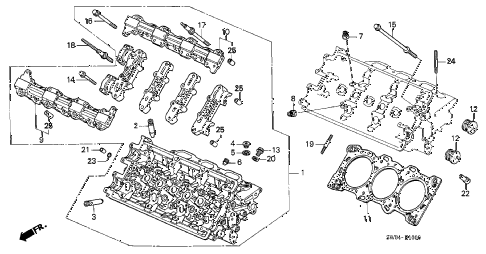 2003 NSX-T 2 DOOR 4AT CYLINDER HEAD (FR.) diagram 2003 NSX-T 2 DOOR 4AT CYLINDER HEAD (FR.) diagram