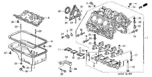 2003 NSX-T 2 DOOR 4AT CYLINDER BLOCK - OIL PAN diagram 2003 NSX-T 2 DOOR 4AT CYLINDER BLOCK - OIL PAN diagram