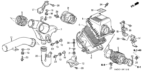 2005 NSX-T 2 DOOR 4AT AIR CLEANER diagram 2005 NSX-T 2 DOOR 4AT AIR CLEANER diagram