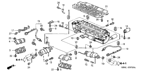 2003 NSX-T 2 DOOR 6MT EXHAUST PIPE (MT) diagram 2003 NSX-T 2 DOOR 6MT EXHAUST PIPE (MT) diagram