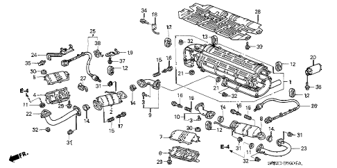 2003 NSX-T 2 DOOR 4AT EXHAUST PIPE (AT) diagram 2003 NSX-T 2 DOOR 4AT EXHAUST PIPE (AT) diagram