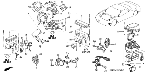 2004 NSX-T 2 DOOR 6MT CONTROL UNIT (RELAY - FUSE) diagram 2004 NSX-T 2 DOOR 6MT CONTROL UNIT (RELAY - FUSE) diagram