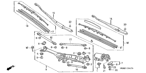 2005 NSX-T 2 DOOR 6MT FRONT WINDSHIELD WIPER diagram 2005 NSX-T 2 DOOR 6MT FRONT WINDSHIELD WIPER diagram