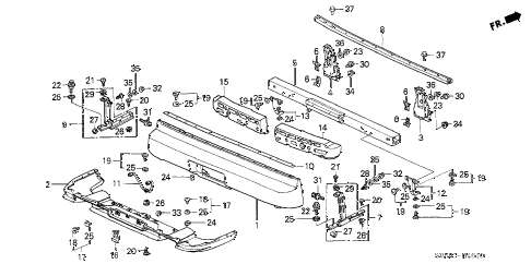 2004 NSX-T 2 DOOR 6MT REAR BUMPER diagram 2004 NSX-T 2 DOOR 6MT REAR BUMPER diagram