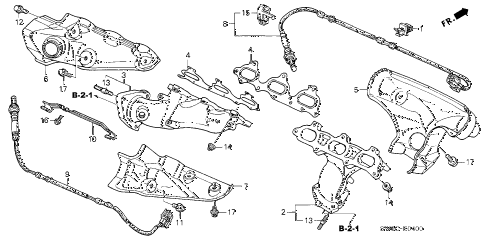 2005 NSX-T 2 DOOR 4AT EXHAUST MANIFOLD (AT) diagram 2005 NSX-T 2 DOOR 4AT EXHAUST MANIFOLD (AT) diagram
