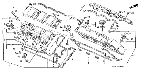 2004 NSX-T 2 DOOR 4AT CYLINDER HEAD COVER (2) diagram 2004 NSX-T 2 DOOR 4AT CYLINDER HEAD COVER (2) diagram