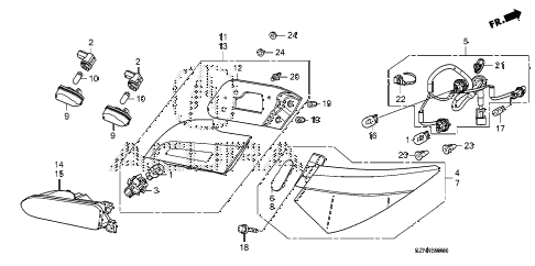 2012 ZDX TECH 5 DOOR 6AT TAILLIGHT - LICENSE LIGHT diagram 2012 ZDX TECH 5 DOOR 6AT TAILLIGHT - LICENSE LIGHT diagram
