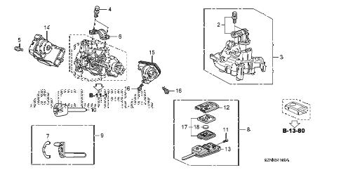 2010 ZDX BASE 5 DOOR 6AT KEY CYLINDER COMPONENTS diagram 2010 ZDX BASE 5 DOOR 6AT KEY CYLINDER COMPONENTS diagram