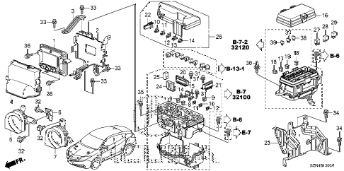 2013 ZDX 5 DOOR 6AT CONTROL UNIT (ENGINE ROOM) (1) diagram 2013 ZDX 5 DOOR 6AT CONTROL UNIT (ENGINE ROOM) (1) diagram