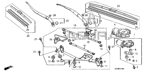 2010 ZDX BASE 5 DOOR 6AT FRONT WINDSHIELD WIPER diagram 2010 ZDX BASE 5 DOOR 6AT FRONT WINDSHIELD WIPER diagram