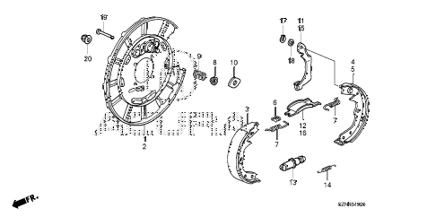 2011 ZDX ADV 5 DOOR 6AT PARKING BRAKE SHOE diagram 2011 ZDX ADV 5 DOOR 6AT PARKING BRAKE SHOE diagram