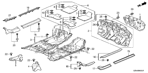 2012 ZDX ADV 5 DOOR 6AT FLOOR MAT diagram 2012 ZDX ADV 5 DOOR 6AT FLOOR MAT diagram