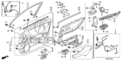 2011 ZDX TECH 5 DOOR 6AT FRONT DOOR LINING diagram 2011 ZDX TECH 5 DOOR 6AT FRONT DOOR LINING diagram