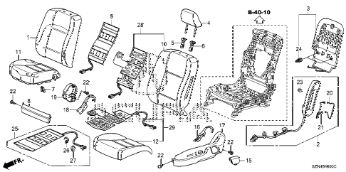 2010 ZDX BASE 5 DOOR 6AT FRONT SEAT (L.) diagram 2010 ZDX BASE 5 DOOR 6AT FRONT SEAT (L.) diagram