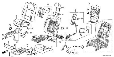 2011 ZDX BASE 5 DOOR 6AT FRONT SEAT (R.) diagram 2011 ZDX BASE 5 DOOR 6AT FRONT SEAT (R.) diagram