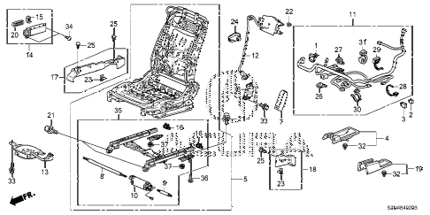 2011 ZDX TECH 5 DOOR 6AT FRONT SEAT COMPONENTS (R.) diagram 2011 ZDX TECH 5 DOOR 6AT FRONT SEAT COMPONENTS (R.) diagram