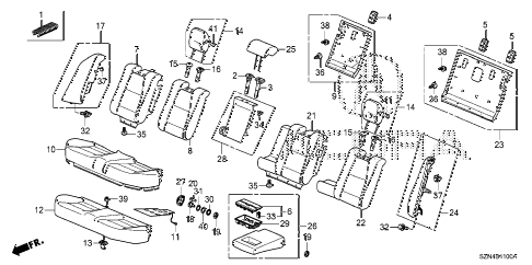 2011 ZDX TECH 5 DOOR 6AT REAR SEAT diagram 2011 ZDX TECH 5 DOOR 6AT REAR SEAT diagram