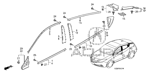 2012 ZDX ADV 5 DOOR 6AT MOLDING diagram 2012 ZDX ADV 5 DOOR 6AT MOLDING diagram