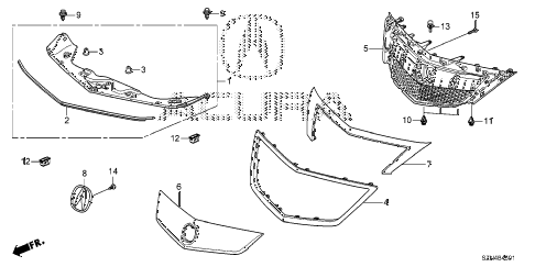 2013 ZDX 5 DOOR 6AT FRONT GRILLE ( 2013 ZDX 5 DOOR 6AT FRONT GRILLE (