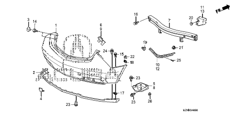 2010 ZDX BASE 5 DOOR 6AT REAR BUMPER diagram 2010 ZDX BASE 5 DOOR 6AT REAR BUMPER diagram