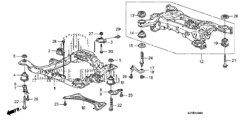 2013 ZDX 5 DOOR 6AT FRONT SUB FRAME - REAR BEAM diagram 2013 ZDX 5 DOOR 6AT FRONT SUB FRAME - REAR BEAM diagram