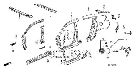 2012 ZDX TECH 5 DOOR 6AT OUTER PANEL diagram 2012 ZDX TECH 5 DOOR 6AT OUTER PANEL diagram