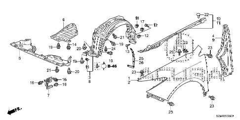 2011 ZDX TECH 5 DOOR 6AT FRONT FENDERS diagram 2011 ZDX TECH 5 DOOR 6AT FRONT FENDERS diagram
