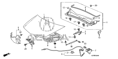 2012 ZDX TECH 5 DOOR 6AT ENGINE HOOD diagram 2012 ZDX TECH 5 DOOR 6AT ENGINE HOOD diagram