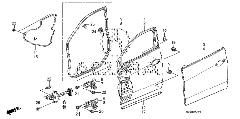 2012 ZDX BASE 5 DOOR 6AT FRONT DOOR PANELS diagram 2012 ZDX BASE 5 DOOR 6AT FRONT DOOR PANELS diagram