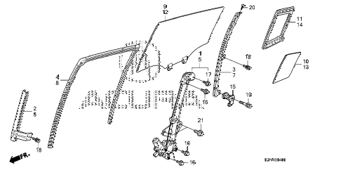 2010 ZDX BASE 5 DOOR 6AT REAR DOOR WINDOWS - REGULATOR diagram 2010 ZDX BASE 5 DOOR 6AT REAR DOOR WINDOWS - REGULATOR diagram