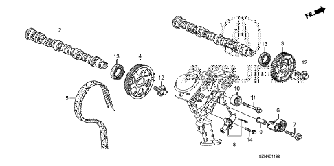 2012 ZDX BASE 5 DOOR 6AT CAMSHAFT - TIMING BELT diagram 2012 ZDX BASE 5 DOOR 6AT CAMSHAFT - TIMING BELT diagram