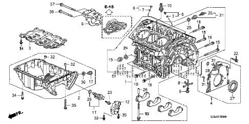 2010 ZDX BASE 5 DOOR 6AT CYLINDER BLOCK - OIL PAN diagram 2010 ZDX BASE 5 DOOR 6AT CYLINDER BLOCK - OIL PAN diagram