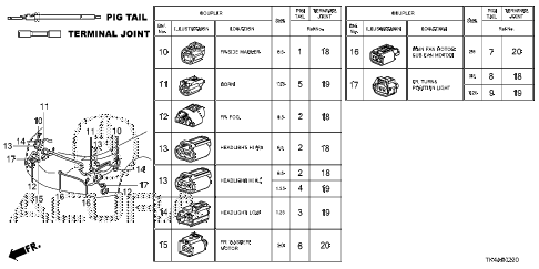 2013 TL ADV(SHAWD) 4 DOOR 6AT ELECTRICAL CONNECTOR (FR.) diagram 2013 TL ADV(SHAWD) 4 DOOR 6AT ELECTRICAL CONNECTOR (FR.) diagram