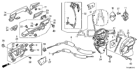2013 TL ADV 4 DOOR 6AT FRONT DOOR LOCKS - OUTER HANDLE diagram 2013 TL ADV 4 DOOR 6AT FRONT DOOR LOCKS - OUTER HANDLE diagram