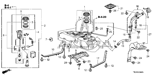 2009 TSX(TECH) 4 DOOR 5AT FUEL TANK (KA/KC) diagram 2009 TSX(TECH) 4 DOOR 5AT FUEL TANK (KA/KC) diagram