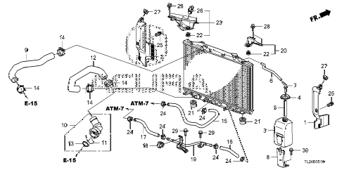 2010 TSX 4 DOOR 5AT RADIATOR HOSE - RESERVE TANK diagram 2010 TSX 4 DOOR 5AT RADIATOR HOSE - RESERVE TANK diagram