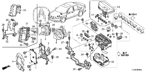 2009 TSX(TECH) 4 DOOR 5AT CONTROL UNIT (ENGINE ROOM) (1) diagram 2009 TSX(TECH) 4 DOOR 5AT CONTROL UNIT (ENGINE ROOM) (1) diagram