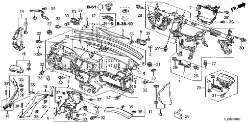 2011 TSX TECH 4 DOOR 6MT INSTRUMENT PANEL diagram 2011 TSX TECH 4 DOOR 6MT INSTRUMENT PANEL diagram
