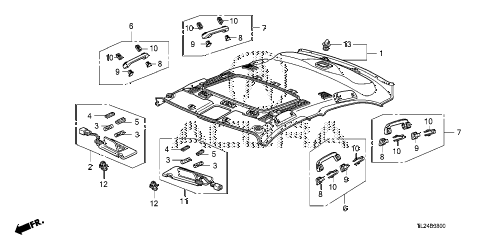 2009 TSX 4 DOOR 6MT ROOF LINING diagram 2009 TSX 4 DOOR 6MT ROOF LINING diagram