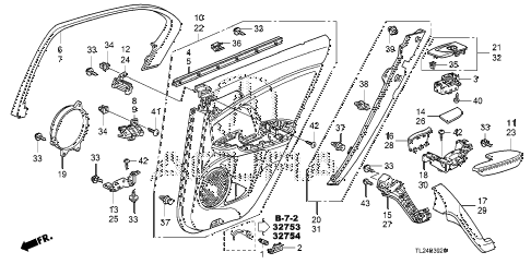 2011 TSX TECH 4 DOOR 6MT REAR DOOR LINING diagram 2011 TSX TECH 4 DOOR 6MT REAR DOOR LINING diagram