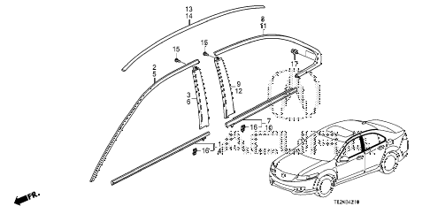 2009 TSX(TECH) 4 DOOR 5AT MOLDING diagram 2009 TSX(TECH) 4 DOOR 5AT MOLDING diagram