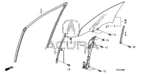 2011 TSX TECH 4 DOOR 6MT FRONT DOOR GLASS - REGULATOR diagram 2011 TSX TECH 4 DOOR 6MT FRONT DOOR GLASS - REGULATOR diagram
